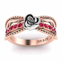 Two Tone Twisted Style Rose Ring In Sterling Silver - JBR Jeweler