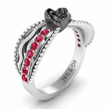 Two Tone Twisted Style Rose Ring In Sterling Silver - JBR Jeweler