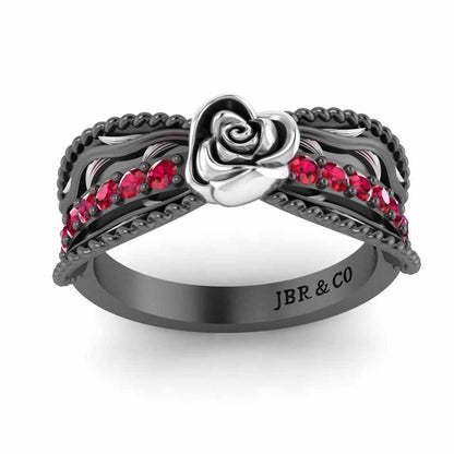 Two Tone Twisted Style Rose Ring In Sterling Silver - JBR Jeweler