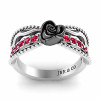 Two Tone Twisted Style Rose Ring In Sterling Silver - JBR Jeweler