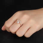 Unique 1.00CT Pear Cut Rose Gold Women Promise Moissanite Engagement Ring - JBR Jeweler