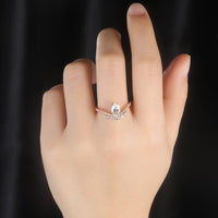 Unique 1.00CT Pear Cut Rose Gold Women Promise Moissanite Engagement Ring - JBR Jeweler