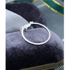 Unique Pear Cut White Gold Vintage Stacking Matching Moissanite wedding band For Her - JBR Jeweler