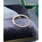 Unique Rose Gold Bezel Set Marquise Black Stacking Moissanite Wedding Band With Matching Band - JBR Jeweler