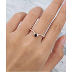 Unique Rose Gold Bezel Set Marquise Black Stacking Moissanite Wedding Band With Matching Band - JBR Jeweler