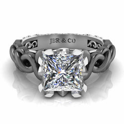 Unique Two Tone Intertwined Design Sterling Silver Ring - JBR Jeweler