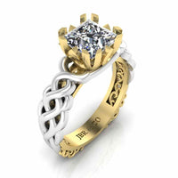 Unique Two Tone Intertwined Design Sterling Silver Ring - JBR Jeweler