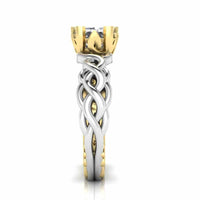 Unique Two Tone Intertwined Design Sterling Silver Ring - JBR Jeweler