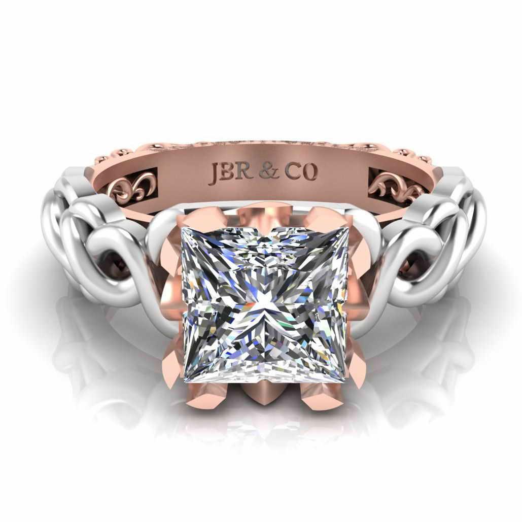 Unique Two Tone Intertwined Design Sterling Silver Ring - JBR Jeweler