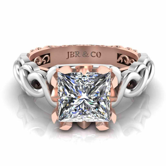 Unique Two Tone Intertwined Design Sterling Silver Ring - JBR Jeweler