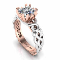 Unique Two Tone Intertwined Design Sterling Silver Ring - JBR Jeweler