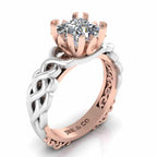 Unique Two Tone Intertwined Design Sterling Silver Ring - JBR Jeweler