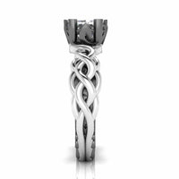 Unique Two Tone Intertwined Design Sterling Silver Ring - JBR Jeweler