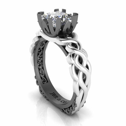 Unique Two Tone Intertwined Design Sterling Silver Ring - JBR Jeweler