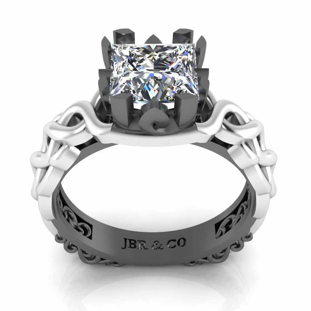 Unique Two Tone Intertwined Design Sterling Silver Ring - JBR Jeweler