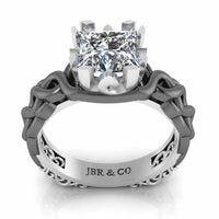 Unique Two Tone Intertwined Design Sterling Silver Ring - JBR Jeweler