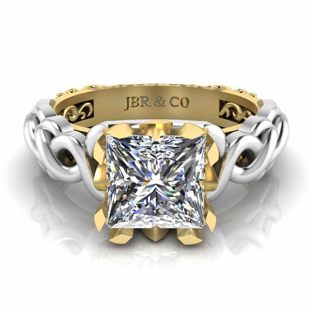 Unique Two Tone Intertwined Design Sterling Silver Ring - JBR Jeweler