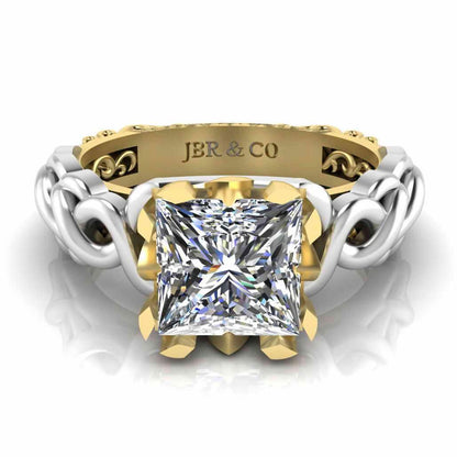 Unique Two Tone Intertwined Design Sterling Silver Ring - JBR Jeweler