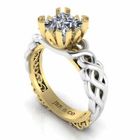 Unique Two Tone Intertwined Design Sterling Silver Ring - JBR Jeweler