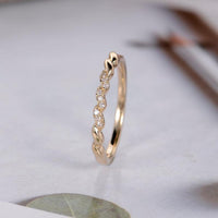 Unique Women Dainty Minimalist Yellow Gold Stacking Promise Wedding Band For Gift - JBR Jeweler