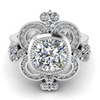 Vine Traditional Sterling Silver Engagement Ring - JBR Jeweler