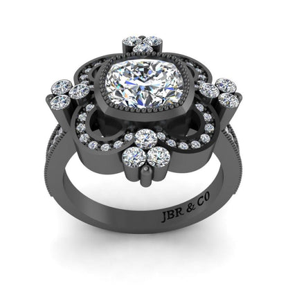 Vine Traditional Sterling Silver Engagement Ring - JBR Jeweler