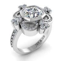 Vine Traditional Sterling Silver Engagement Ring - JBR Jeweler