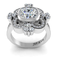 Vine Traditional Sterling Silver Engagement Ring - JBR Jeweler