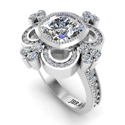 Vine Traditional Sterling Silver Engagement Ring - JBR Jeweler