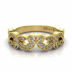 Vintage Leaf Design Filigree Sterling Silver Women's Band - JBR Jeweler