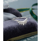 Vintage Marquise Cut Rose Gold Stacking Thin Dainty Moissanite Wedding Band - JBR Jeweler