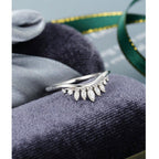 Vintage Marquise Cut Rose Gold Stacking Thin Dainty Moissanite Wedding Band - JBR Jeweler