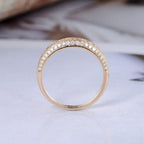 Vintage Yellow Gold Wedding Art Deco Twist Vine Bridal Moissanite Ring Band - JBR Jeweler