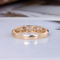 Vintage Yellow Gold Wedding Art Deco Twist Vine Bridal Moissanite Ring Band - JBR Jeweler