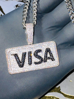 VISA Debit Credit Card Custom VVS Moissanite Iced out Pendant - JBR Jeweler