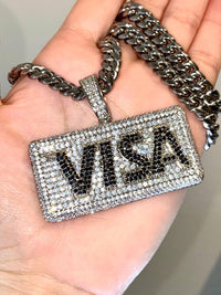 VISA Debit Credit Card Custom VVS Moissanite Iced out Pendant - JBR Jeweler