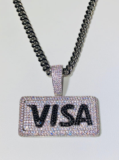 VISA Debit Credit Card Custom VVS Moissanite Iced out Pendant - JBR Jeweler