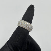 VVS 5 Rows Moissanite ICED Men's Solid 925 Silver Moissanite Pinky Hip Hop Ring - JBR Jeweler