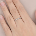 White Gold Bezel Setting Stacking Full Eternity Moissanite Wedding Band For Women - JBR Jeweler