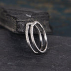 White Gold Cage Half Eternity Stacking Matching Women Bridal Moissanite Wedding Band - JBR Jeweler