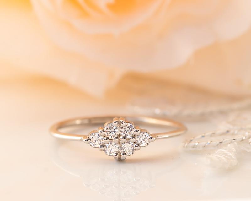 White Gold Soulmate Moissanite Diamond Cluster Promise Anniversary Ring For Women - JBR Jeweler