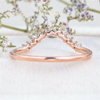 Woman Custom Matching Stacking Pearl Moissanite Diamond Wedding Band - JBR Jeweler