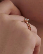 X Split Shank Round Lab Grown Diamond Solitaire Ring - JBR Jeweler