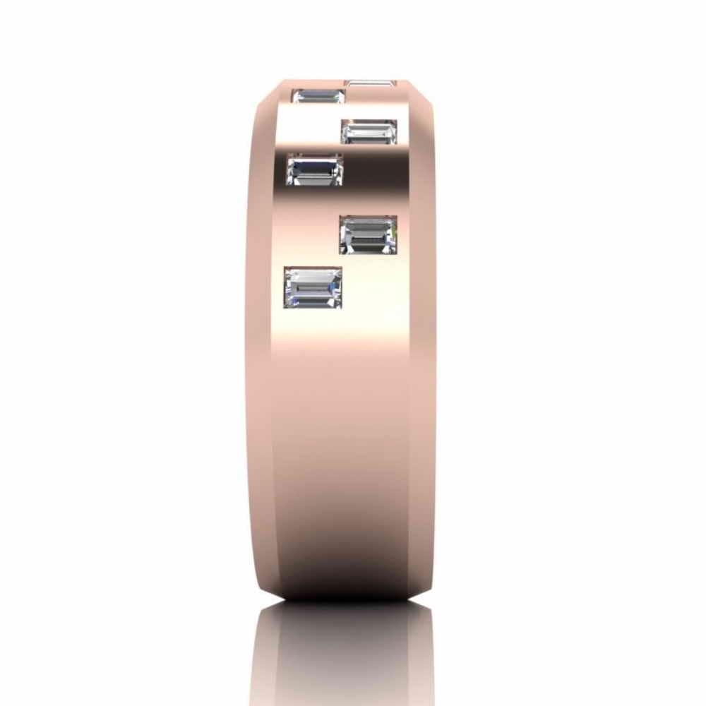 Zigzag Pattern Bezel Set Sterling Silver Men's Wedding Band - JBR Jeweler
