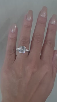 2.00Ct Asscher Shaped Lab Grown Diamond Engagement Ring